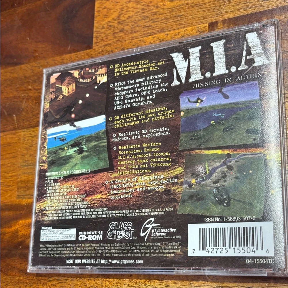 M.I.A. Missing In Action PC CD-ROM Instruction Manual Case